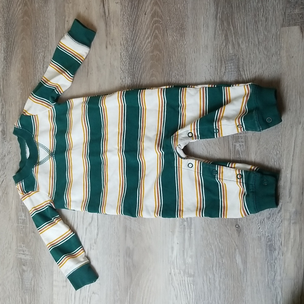 Boys Carter's baby 9m romper fall winter long sleeve stripe green